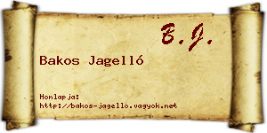 Bakos Jagelló névjegykártya